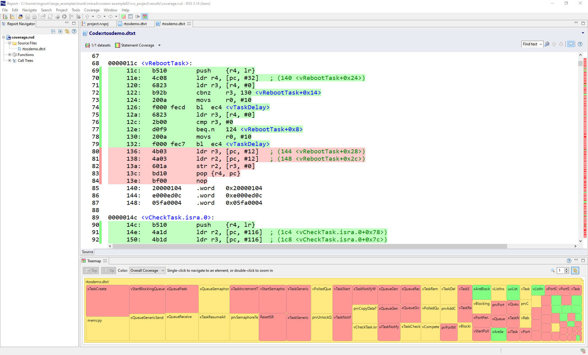 Screenshot of RapiCoverZero using Assembly code