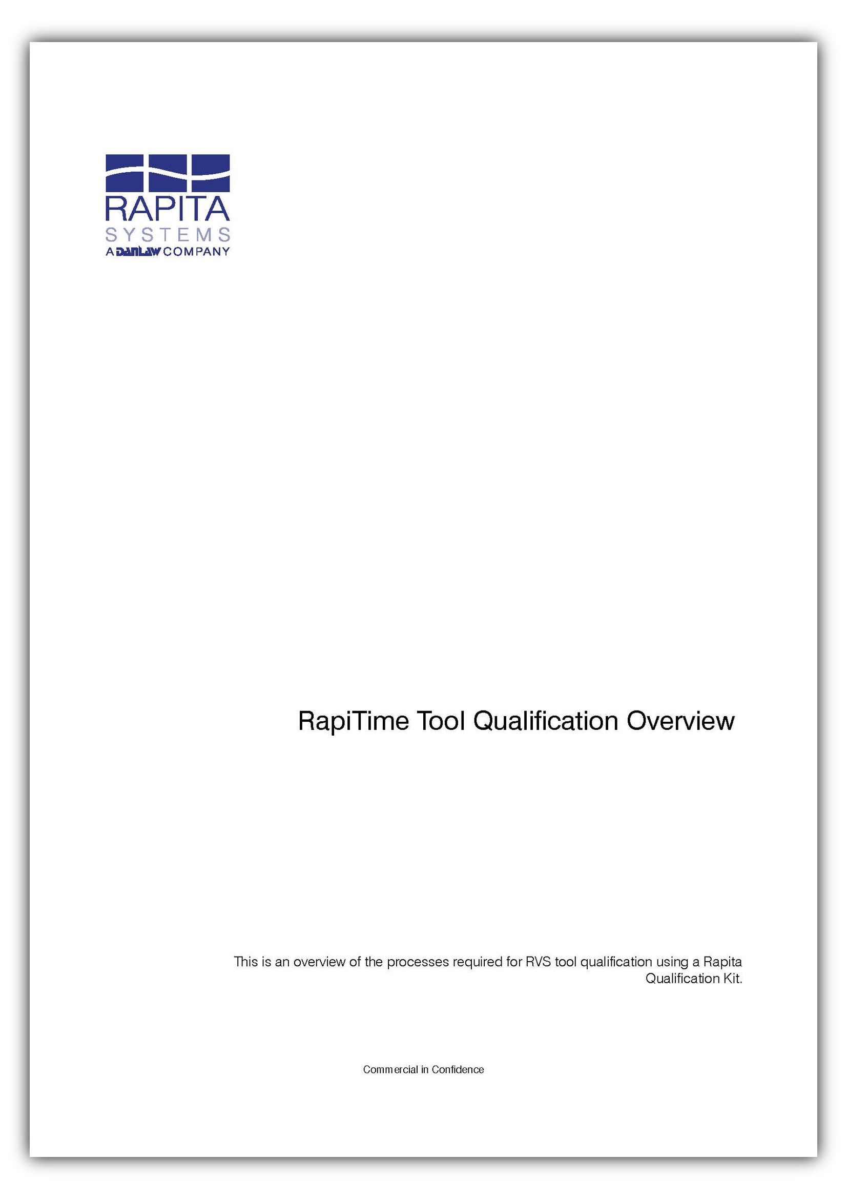 Front page of the Qualification Kit document for RapiTime