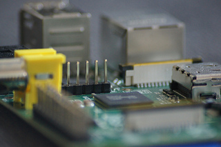 Photograph of a Raspberry Pi 1