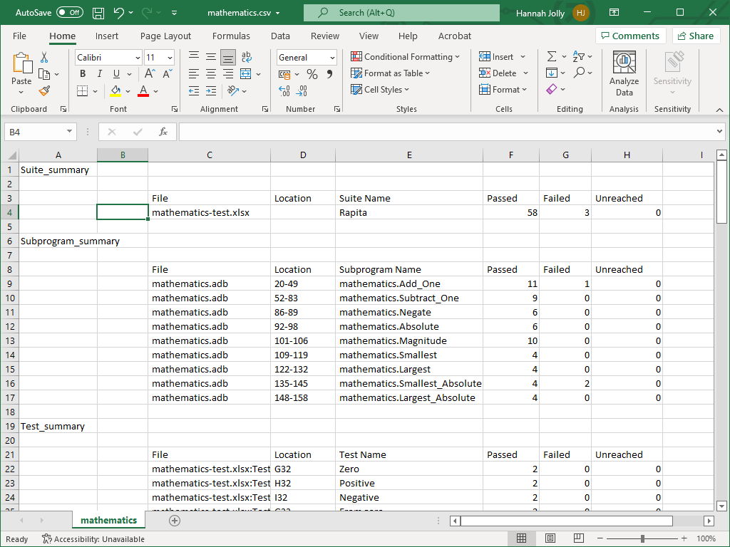 RVS supports a range of results export formats