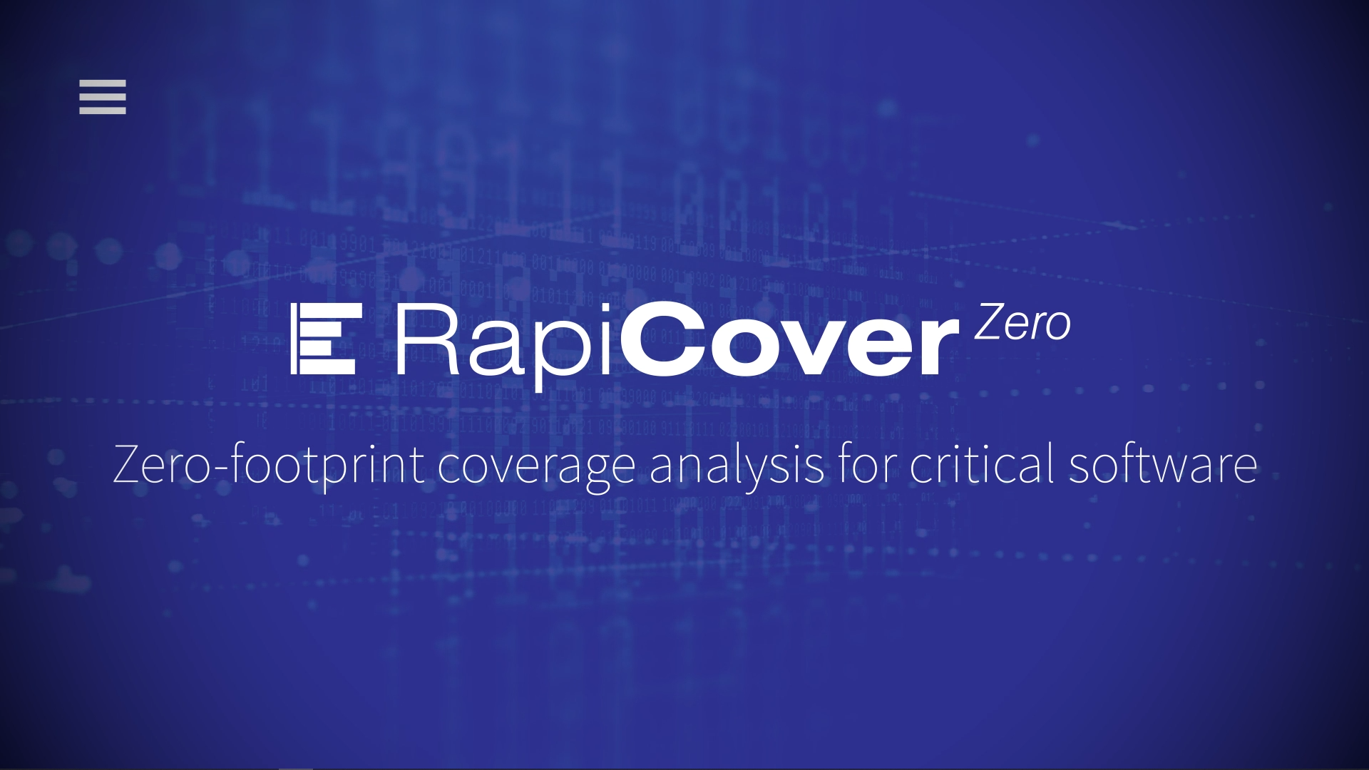 Zero footprint coverage analysis with RapiCover Zero Thumbnail
